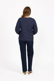 MUDFLOWER Navy Embroidered Quilted Jacket 306