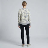 CLAUDIA C Grey Animal Print Round Neck Jumper