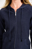 MUDFLOWER Navy Hooded Cardigan
