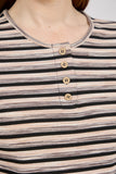 MUDFLOWER Black Stripe Ribbed Top
