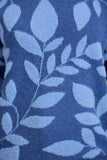 MUDFLOWER Blue Leaf Print Fluffy Yarn Jumper