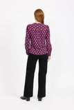 MUDFLOWER Plum Leaf Print Cotton Blouse