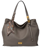 BESSIE LONDON Taupe Slouchy Shoulder Bag