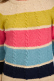 MUDFLOWER Colour Block Cable Knit Jumper