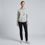 CLAUDIA C Grey Animal Print Round Neck Jumper