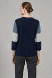 CLAUDIA C Navy Multi Pattern Jumper