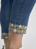 PINNS Mid Indigo Lace Trim Jeans
