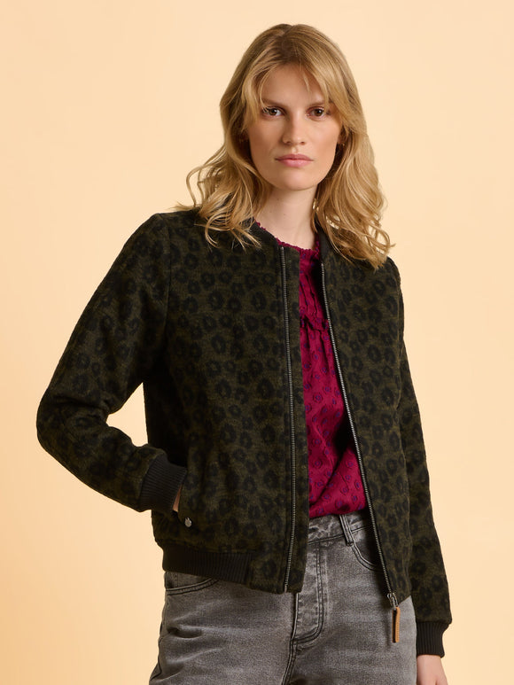 BRAKEBURN Dawn Animal Print Bomber Jacket