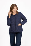 MUDFLOWER Navy Embroidered Quilted Jacket 306