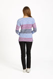 MUDFLOWER Navy Marl Colour Block Jumper