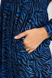 MUDFLOWER Blue Zebra Soft Touch Midi Dress