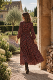 BRAKEBURN Ula Wine Floral Maxi Dress