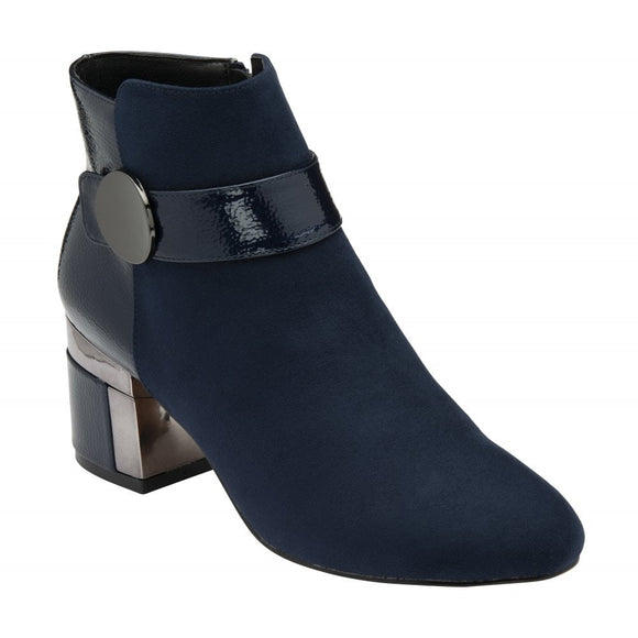 LOTUS Kirsty Navy Heeled Ankle Boot