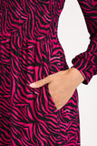 MUDFLOWER Pink Zebra Soft Touch Midi Dress