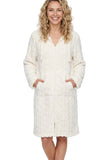 INDIGO SKY Ivory Cable Fleece Zipper Robe