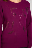 MUDFLOWER Burgundy Sequin Embellished Jumper