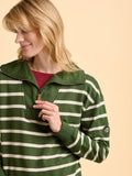BRAKEBURN Charmouth Green Quarter Zip Sweatshirt