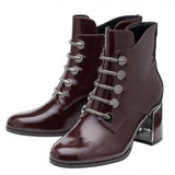 LOTUS Paisley Bordo Patent Ankle Boot