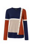 EMRECO Navy Multi Colour Block Jumper