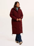 BRAKEBURN Poplar Burgundy Long Puffer Coat