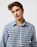 WRANGLER Blue Check Long Sleeve Shirt