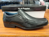 HUSH PUPPIES Dumfries Black Slip On Leather Shoe