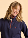BRAKEBURN Broadstone Navy Quarter Zip Sweatshirt