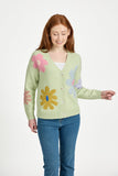 MUDFLOWER Green Embroidery Cardigan