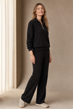 EMRECO Black Half Zip Jersey Top