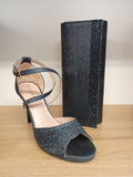 SORENTO Lyrath Black Sparkle Heeled Sandal