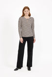 MUDFLOWER Black Stripe Ribbed Top