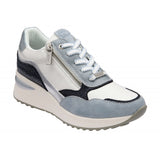 Multicolor sneaker with white laces on a white background