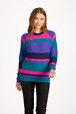 MUDFLOWER Teal Multi Stripe Jumper