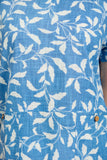 MUDFLOWER Blue Leaf Print Top 231