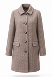 EMRECO Brown/White Herringbone Single Breasted Coat