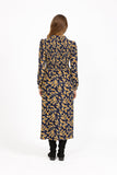 MUDFLOWER Navy Leaf Print Midi Dress 317
