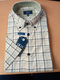 DRIFTER Light Green Check Short Sleeve Shirt 14026SS 32