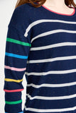 MUDFLOWER Navy Stripe Speckled Jumper