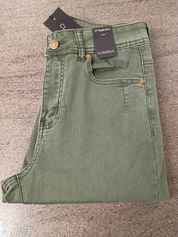 CLAUDIA C Khaki Slim Leg Jeans