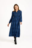 MUDFLOWER Blue Zebra Soft Touch Midi Dress