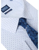 DANIEL GRAHAME Blue/White Patterned Shirt & Tie Set 15065T