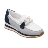 LOTUS Lorrian White & Navy Loafers