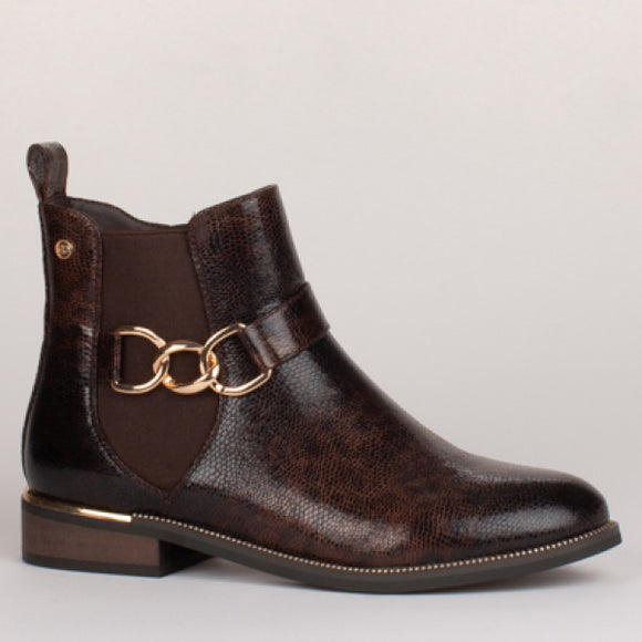 ZANNI & Co Shahba Chocolate Crackle Ankle Boot