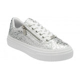 LOTUS Alexa Silver Print Laced Trainers