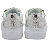 LOTUS Alexa Silver Print Laced Trainers