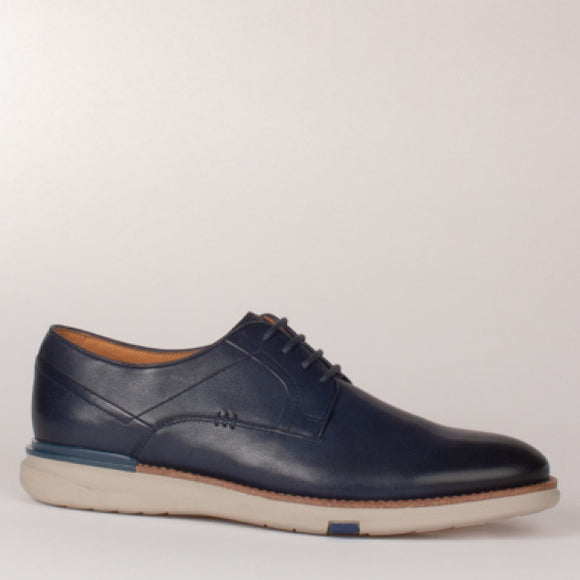 ESCAPE Sylvester Navy Laced Leather Shoe