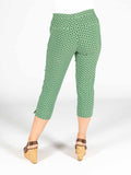 CLAUDIA C Green Multi Print Cropped Trouser