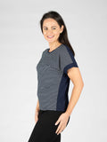 CLAUDIA C Navy & White Stripe Tee