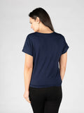 CLAUDIA C Navy & White Stripe Tee