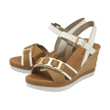 LOTUS Bardolino White Open Toe Wedge Sandal